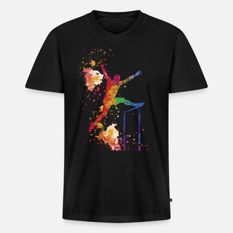 Leichtathletik Leichtathletikspiele - Männer Premium Bio T-Shirt mit V-Ausschnitt - Schwarz