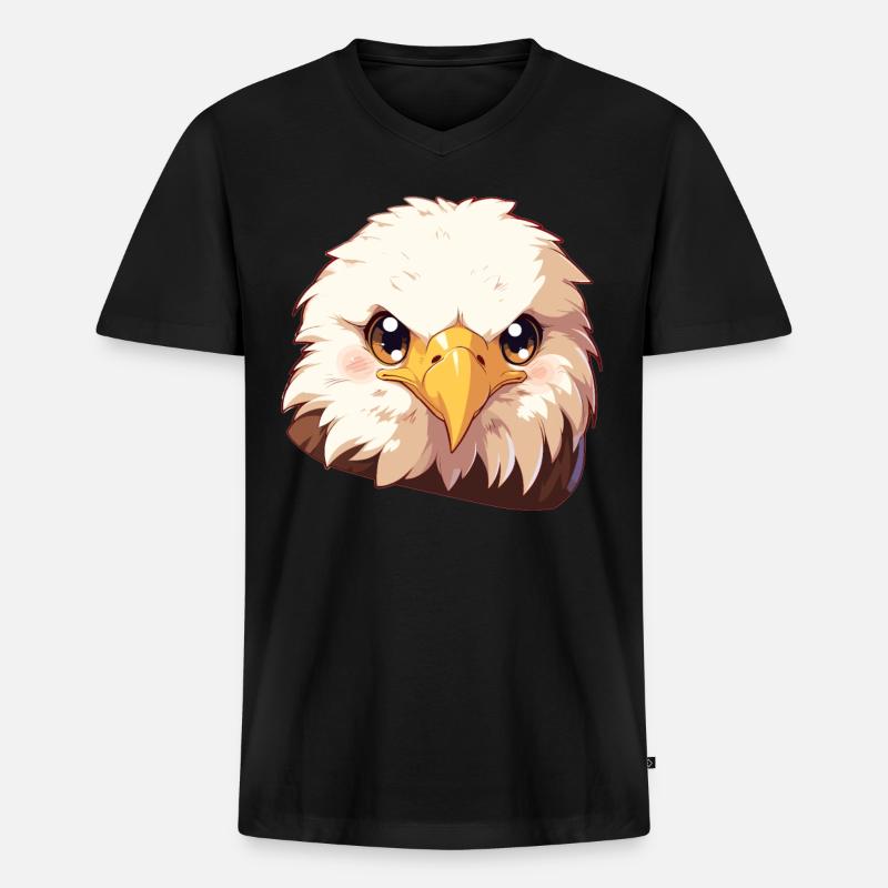Bald Eagle Weißkopfseeadler - Männer Premium Bio T-Shirt mit V-Ausschnitt - Schwarz