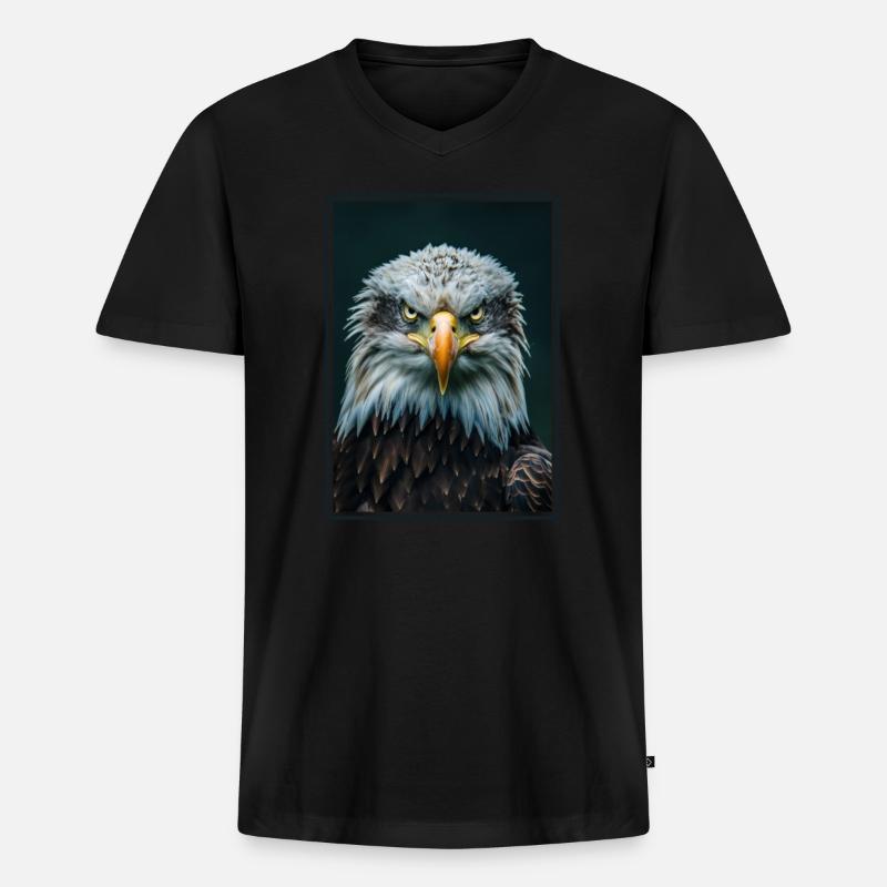 Bald Eagle Weißkopfseeadler - Männer Premium Bio T-Shirt mit V-Ausschnitt - Schwarz