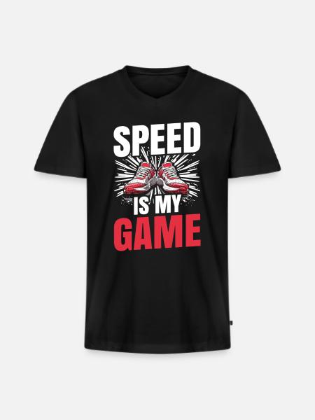 Leichtathletik Leichtathletikspiele - Männer Premium Bio T-Shirt mit V-Ausschnitt - Schwarz