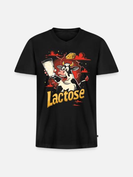 Laktosetolerant Oder Laktoseintolerant - Männer Premium Bio T-Shirt mit V-Ausschnitt - Schwarz