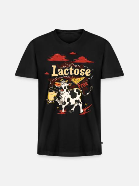 Laktosetolerant Oder Laktoseintolerant - Männer Premium Bio T-Shirt mit V-Ausschnitt - Schwarz