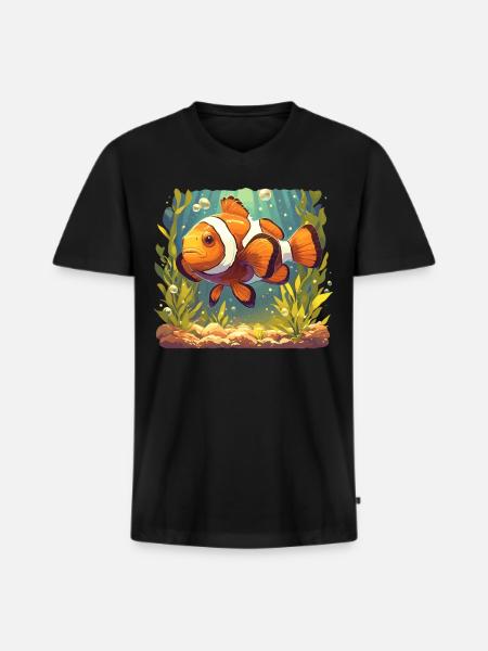Clownfish Clownfische Clownfisch - Männer Premium Bio T-Shirt mit V-Ausschnitt - Schwarz
