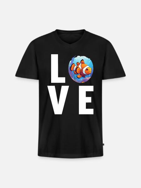 Clownfish Clownfische Clownfisch - Männer Premium Bio T-Shirt mit V-Ausschnitt - Schwarz