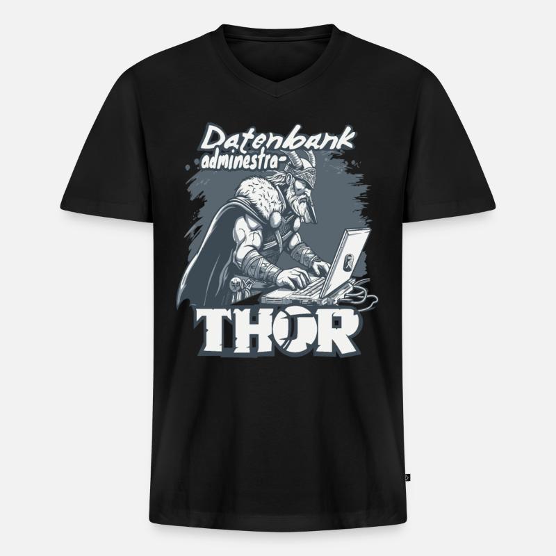 Datenbankadministrathor Codierung Datenanalyst - Männer Premium Bio T-Shirt mit V-Ausschnitt - Schwarz
