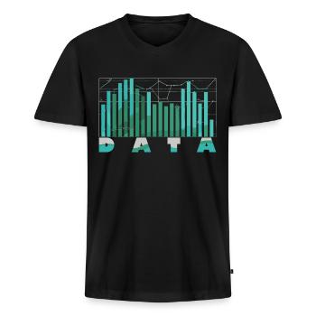 Behavioral Analyst Data Coding - Men's Premium Organic T-shirt with V-neck - black - Front - Nico (187cm)