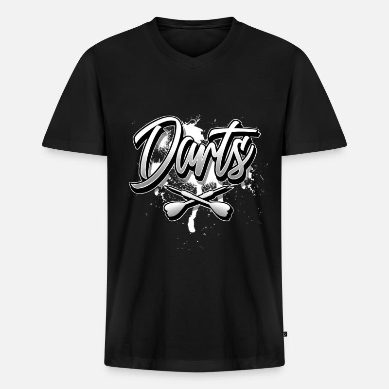Darts - Männer Premium Bio T-Shirt mit V-Ausschnitt - Schwarz