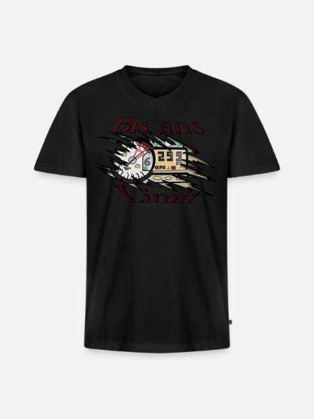 Bis ans limit - Männer Premium Bio T-Shirt mit V-Ausschnitt - Schwarz