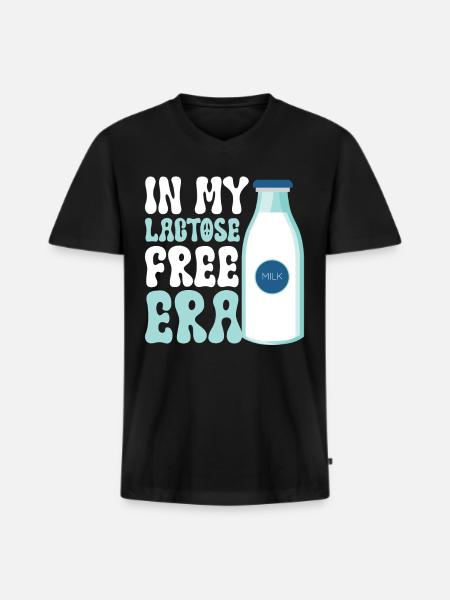Laktosetolerant Oder Laktoseintolerant - Männer Premium Bio T-Shirt mit V-Ausschnitt - Schwarz