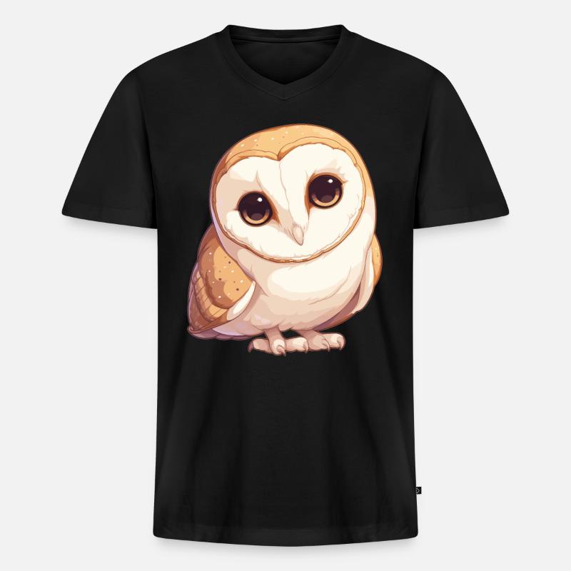 Barn Owl Schleiereulen Schleiereule - Männer Premium Bio T-Shirt mit V-Ausschnitt - Schwarz