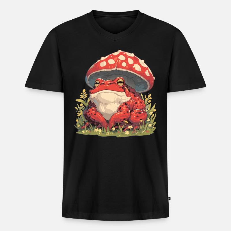 Toad Kröten Kröte - Männer Premium Bio T-Shirt mit V-Ausschnitt - Schwarz