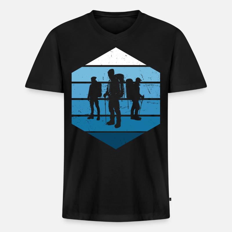 Klettern Boulder Herren Climber Kletterer - Männer Premium Bio T-Shirt mit V-Ausschnitt - Schwarz