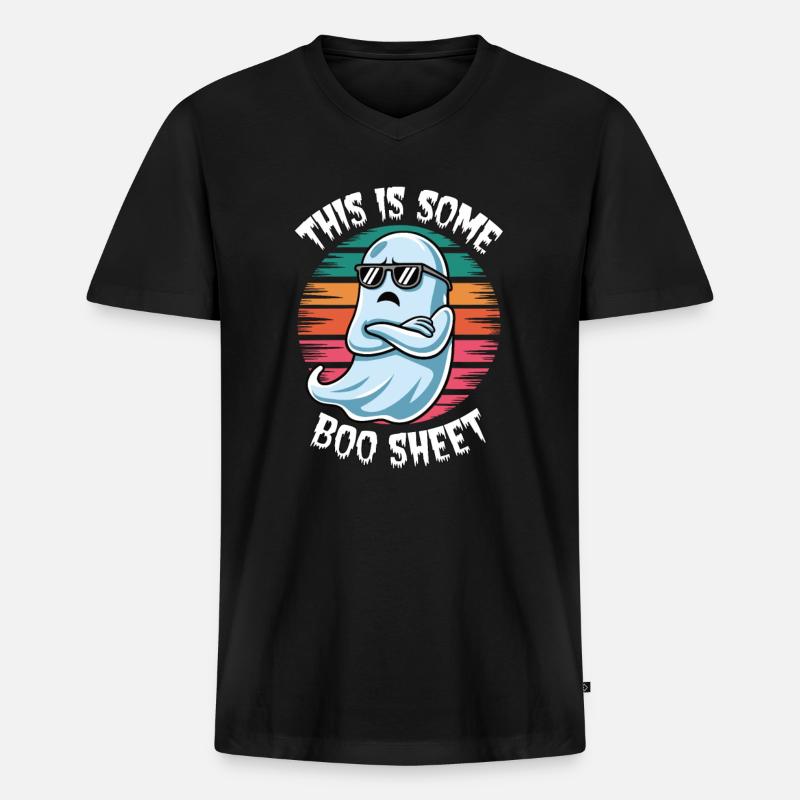 This is some boo sheet - Männer Premium Bio T-Shirt mit V-Ausschnitt - Schwarz