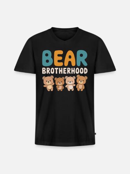 Bears Groups Design Bears Brotherhood - Men's Premium Organic T-shirt with V-neck - black