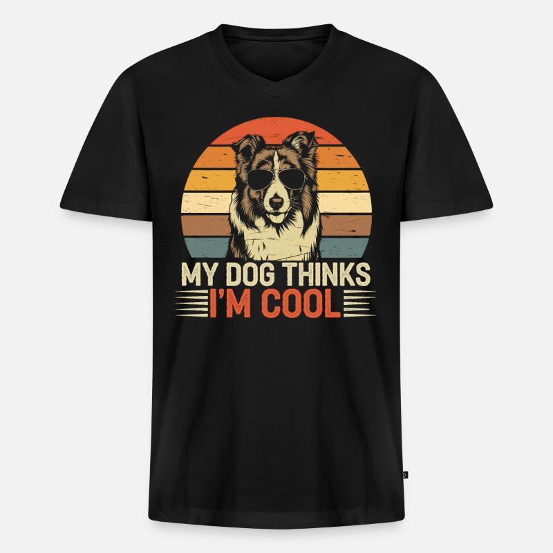Shetland Sheepdog Sheltie Besitzer Geschenk - Männer Premium Bio T-Shirt mit V-Ausschnitt - Schwarz