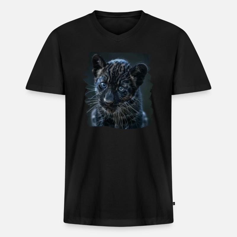 Panthers Panther - Männer Premium Bio T-Shirt mit V-Ausschnitt - Schwarz