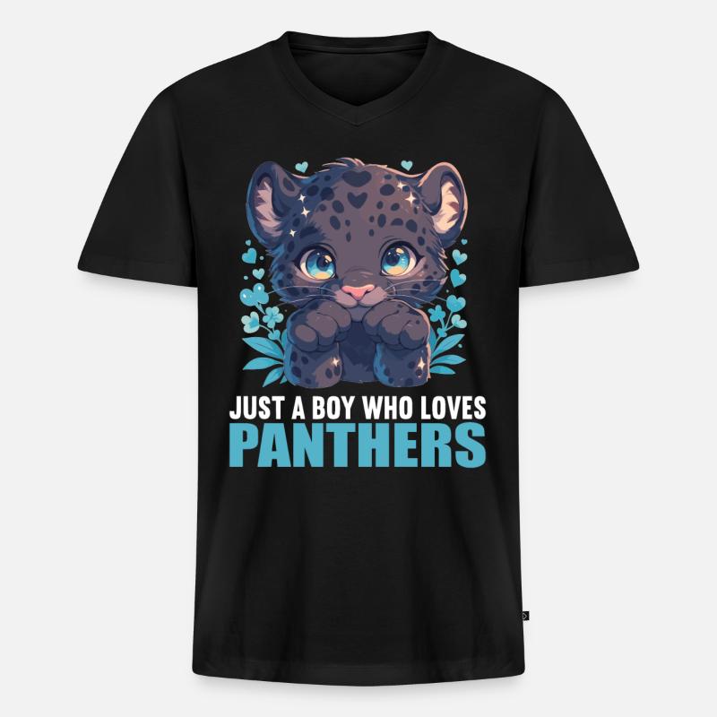 Panthers Panther - Männer Premium Bio T-Shirt mit V-Ausschnitt - Schwarz