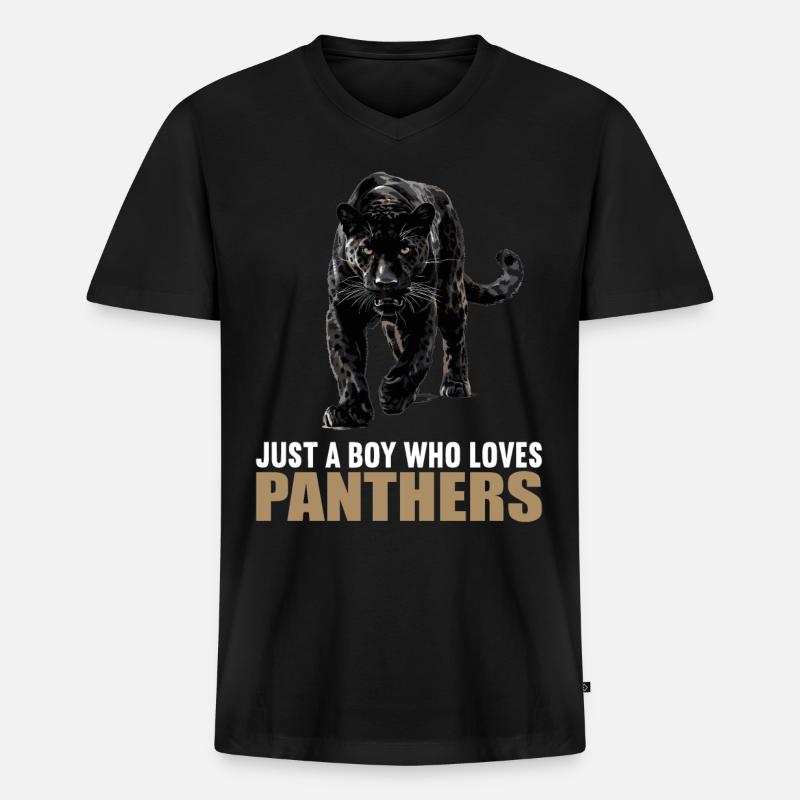 Panthers Panther - Männer Premium Bio T-Shirt mit V-Ausschnitt - Schwarz