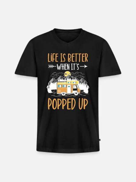 Wohnmobilzubehör Pop-up-camper - Männer Premium Bio T-Shirt mit V-Ausschnitt - Schwarz