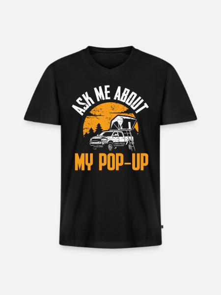 Wohnmobilzubehör Pop-up-camper - Männer Premium Bio T-Shirt mit V-Ausschnitt - Schwarz