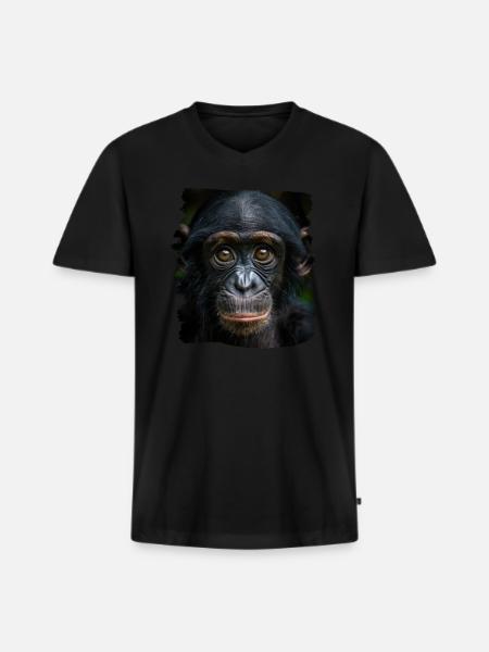 Bonobos Bonobo - Men's Premium Organic T-shirt with V-neck - black