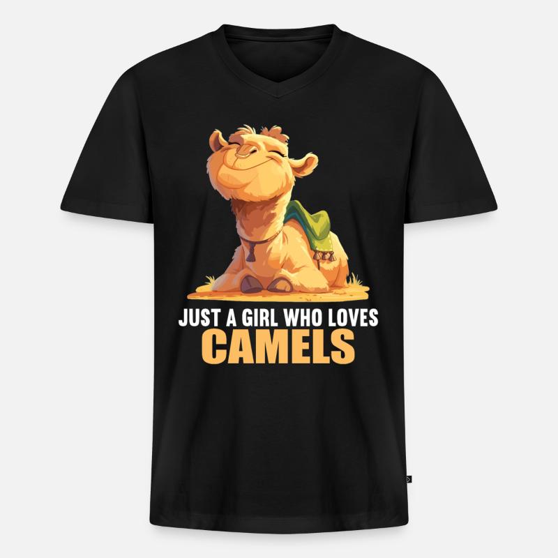 Camel Kamele Kamel - Männer Premium Bio T-Shirt mit V-Ausschnitt - Schwarz