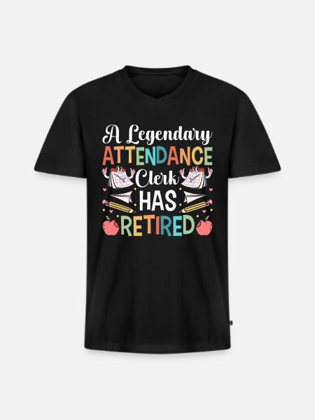 Attendance Secretary - Men's Premium Organic T-shirt with V-neck - black