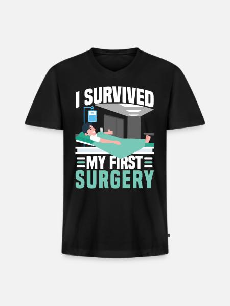 Surgical Surgery Surgery PAtient - Men's Premium Organic T-shirt with V-neck - black