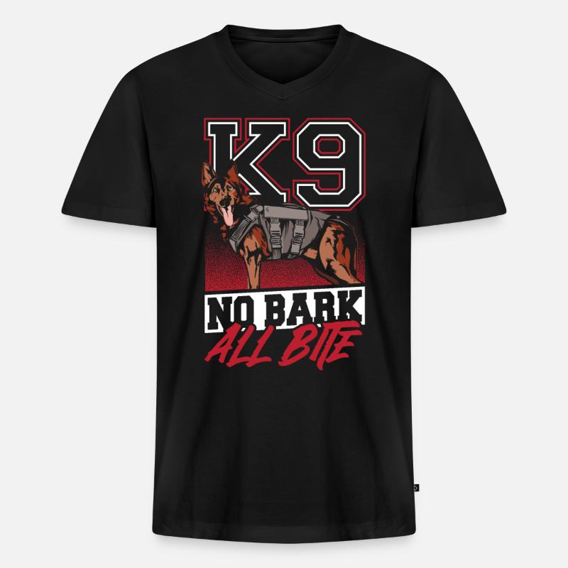 Polizei- und Schäferhund - Männer Premium Bio T-Shirt mit V-Ausschnitt - Schwarz