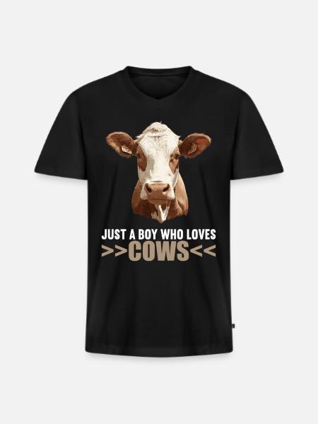 Cows Cow - Men's Premium Organic T-shirt with V-neck - black
