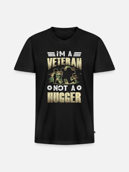Veteran Medicated Dysfunctional - Männer Premium Bio T-Shirt mit V-Ausschnitt - Schwarz