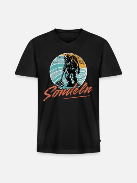 Sondeln Metalldetektor - Männer Premium Bio T-Shirt mit V-Ausschnitt - Schwarz