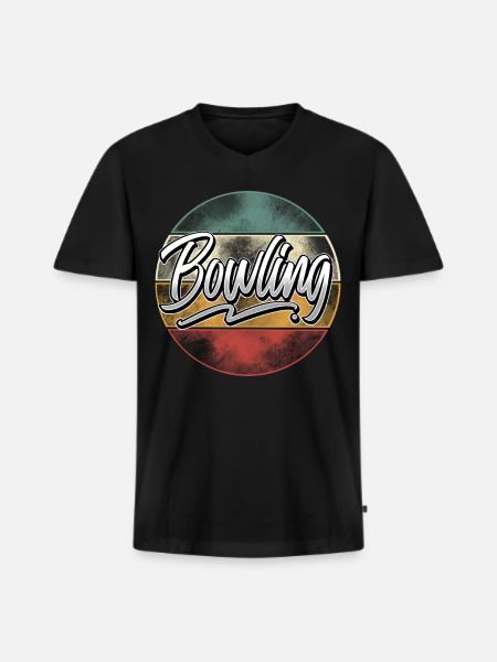 Bowling - Men's Premium Organic T-shirt with V-neck - black