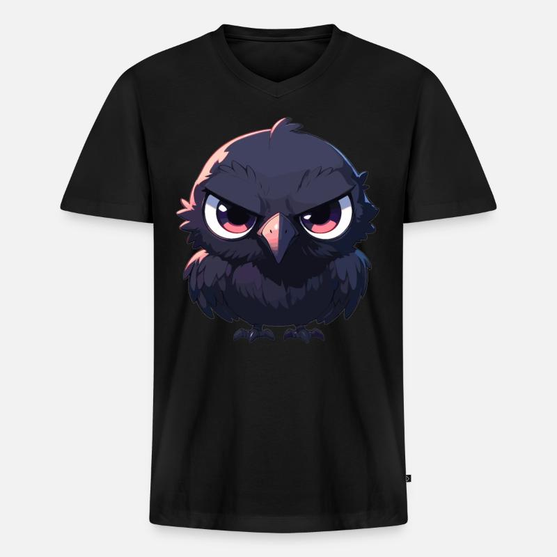 Krähen Krähe - Männer Premium Bio T-Shirt mit V-Ausschnitt - Schwarz