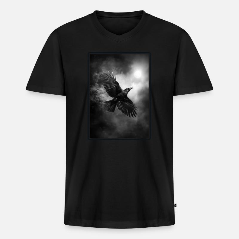 Krähen Krähe - Männer Premium Bio T-Shirt mit V-Ausschnitt - Schwarz