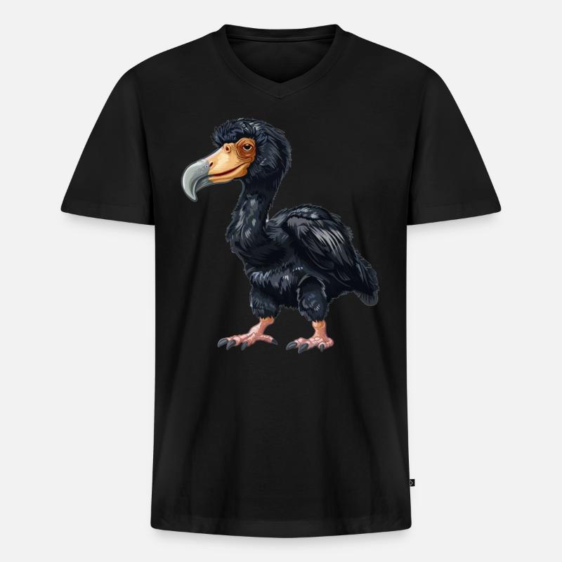Dodos Dodo - Männer Premium Bio T-Shirt mit V-Ausschnitt - Schwarz
