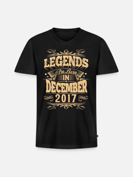 December 2017 Birthday Legend - Men's Premium Organic T-shirt with V-neck - black