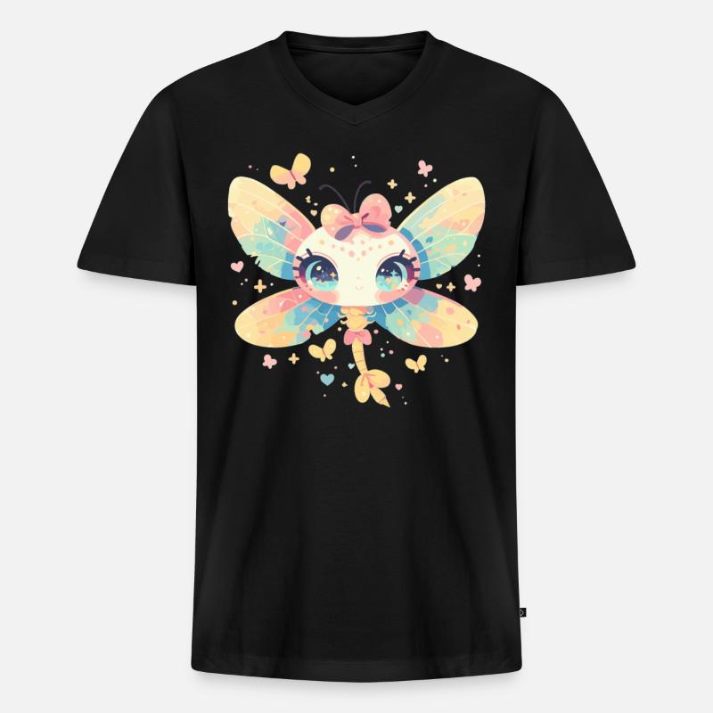 Libellen Libelle - Männer Premium Bio T-Shirt mit V-Ausschnitt - Schwarz
