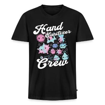 Händedesinfektionsmittel Händewaschen - Männer Premium Bio T-Shirt mit V-Ausschnitt - Schwarz - Vorne - Nico (187cm)