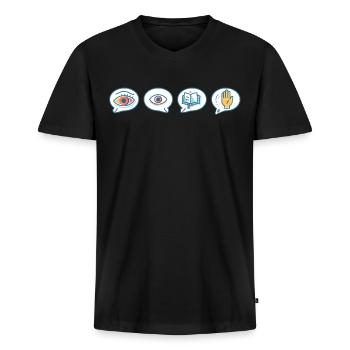 phonemisPhonemic consciousness science - Men's Premium Organic T-shirt with V-neck - black - Front - Nico (187cm)