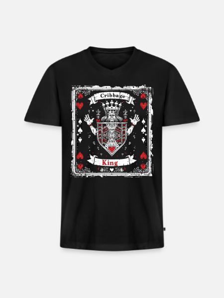 Cribbage King Graphic Lustiges Cribbage - Männer Premium Bio T-Shirt mit V-Ausschnitt - Schwarz