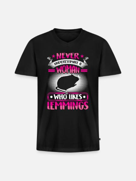 Lemming underestimate vole lemming - Men's Premium Organic T-shirt with V-neck - black