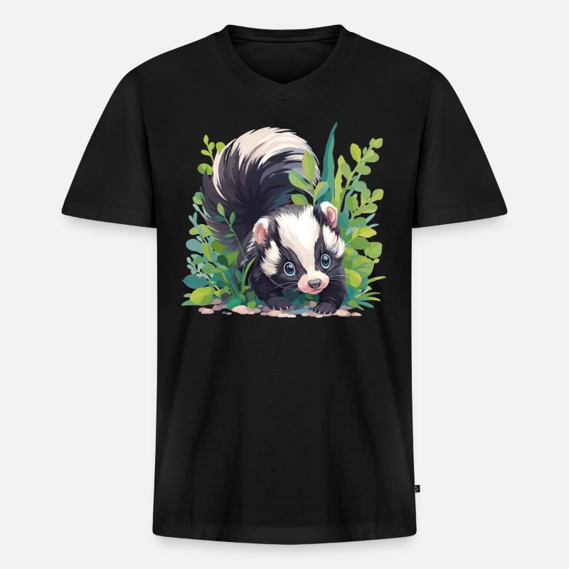 Stinktiere Stinktier - Männer Premium Bio T-Shirt mit V-Ausschnitt - Schwarz