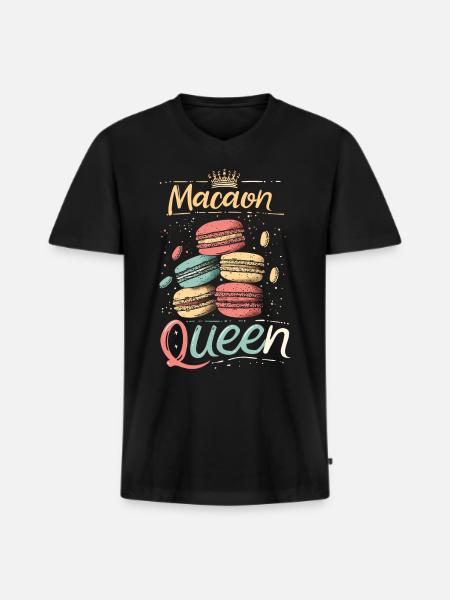 Macaron-liebhaber Macaron Baker - Männer Premium Bio T-Shirt mit V-Ausschnitt - Schwarz