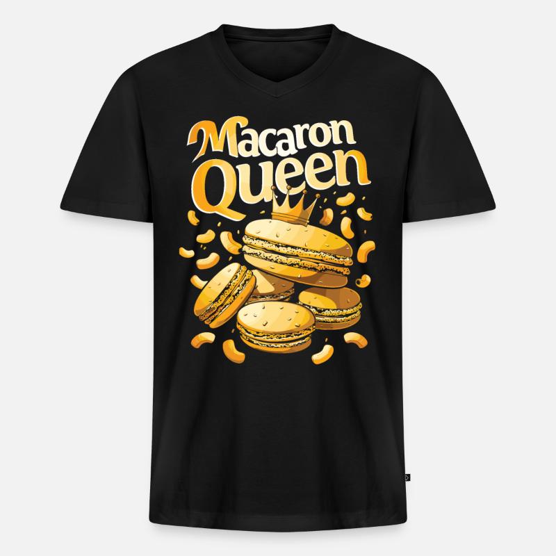 Macaron-liebhaber Macaron Baker - Männer Premium Bio T-Shirt mit V-Ausschnitt - Schwarz