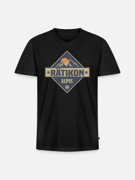 Rätikon - Men's Premium Organic T-shirt with V-neck - black