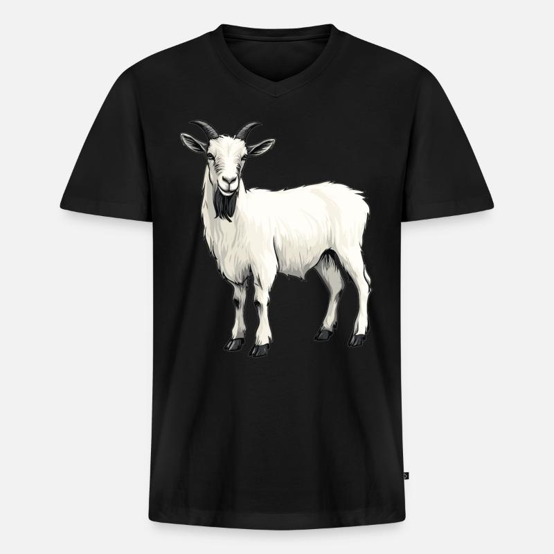 Ziegen Ziege - Männer Premium Bio T-Shirt mit V-Ausschnitt - Schwarz
