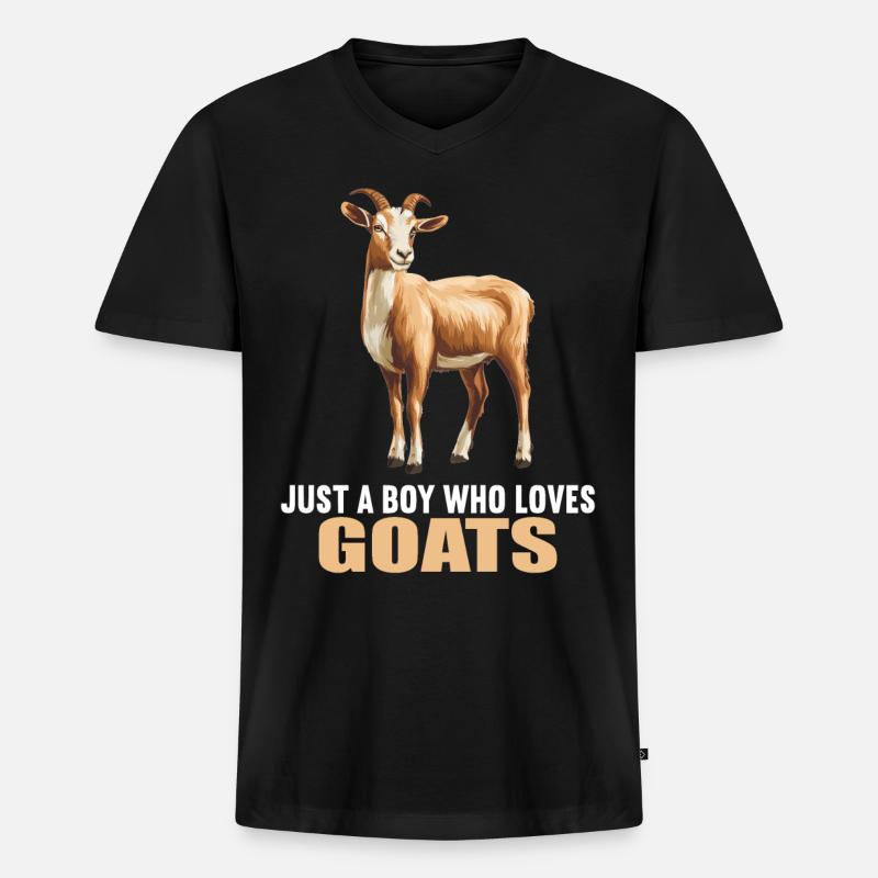 Ziegen Ziege - Männer Premium Bio T-Shirt mit V-Ausschnitt - Schwarz