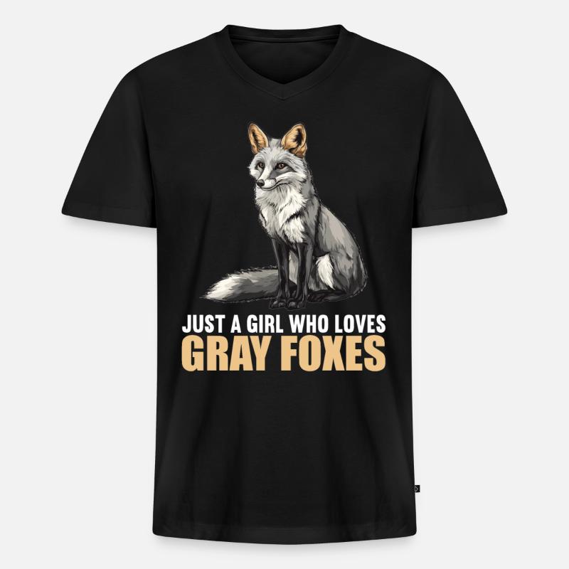 Graufüchse Graufuchs - Männer Premium Bio T-Shirt mit V-Ausschnitt - Schwarz