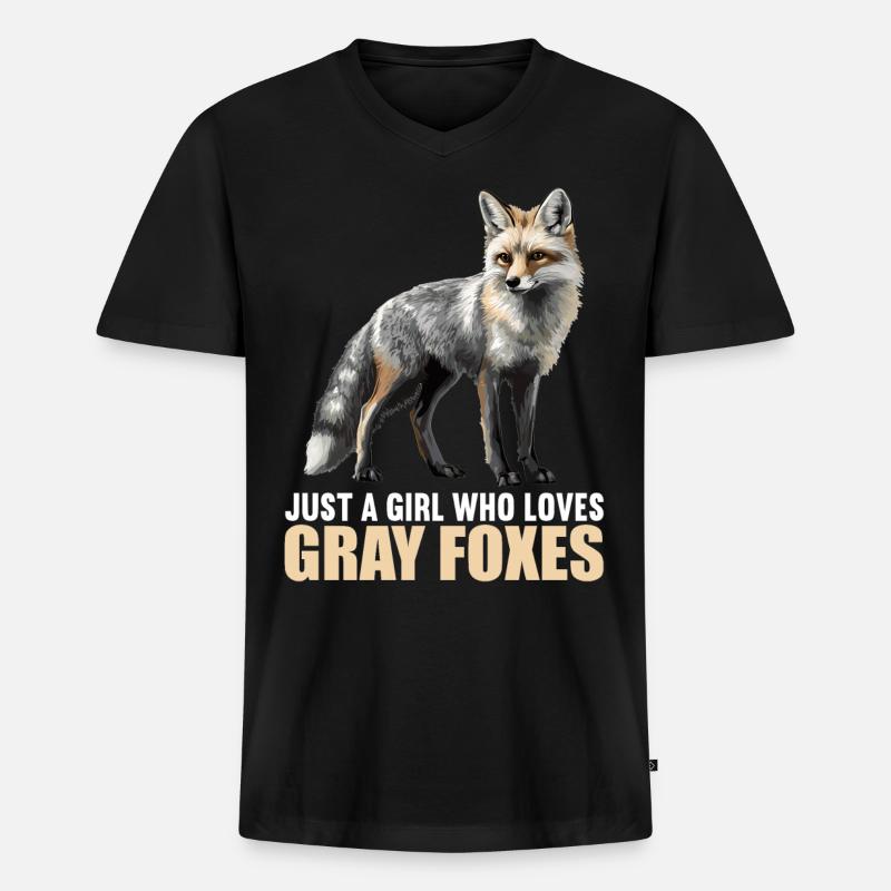 Graufüchse Graufuchs - Männer Premium Bio T-Shirt mit V-Ausschnitt - Schwarz